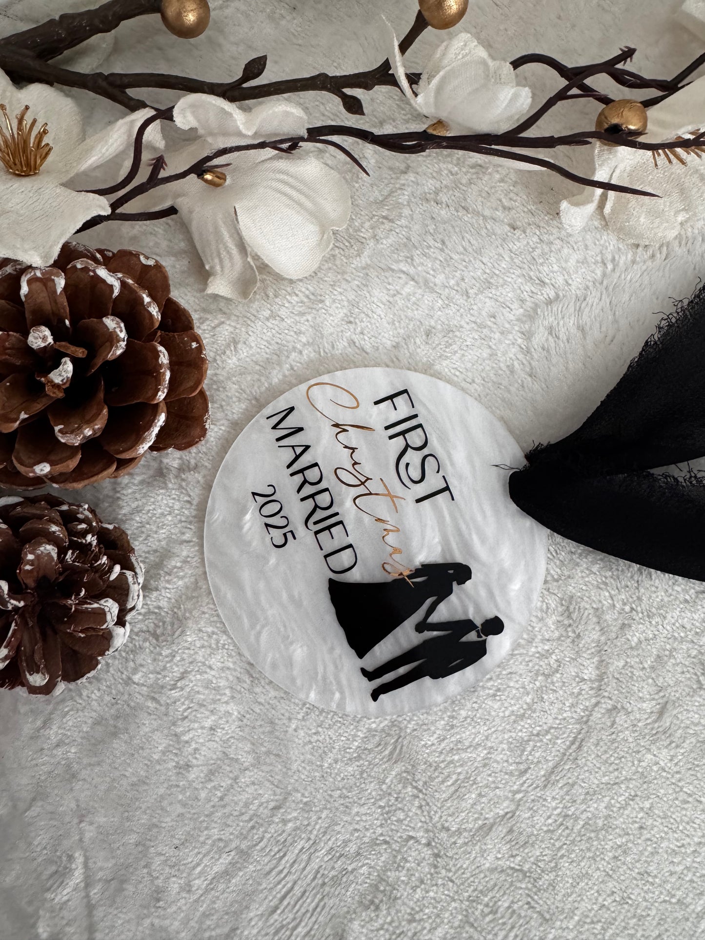 First Christmas married 2025 bauble