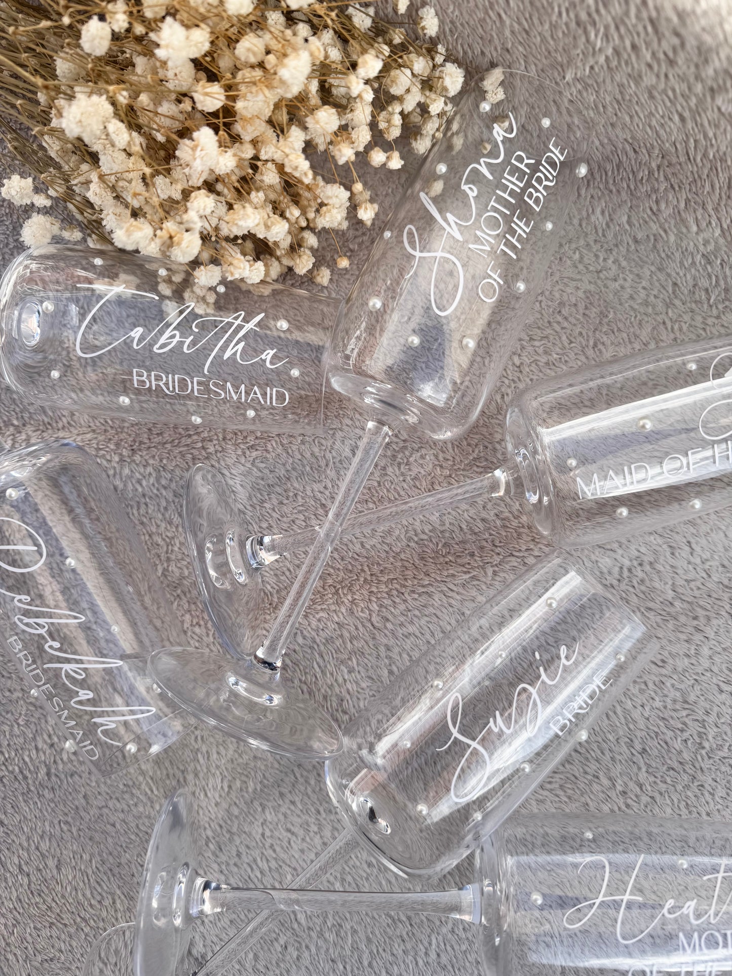Personalised Pearl Wedding Flute