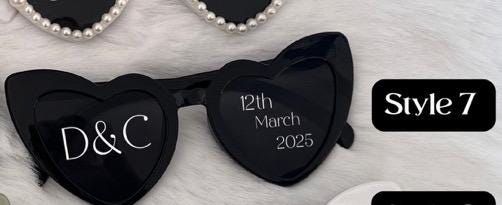 Wedding sunglasses, wedding photo prop, wedding day, memento