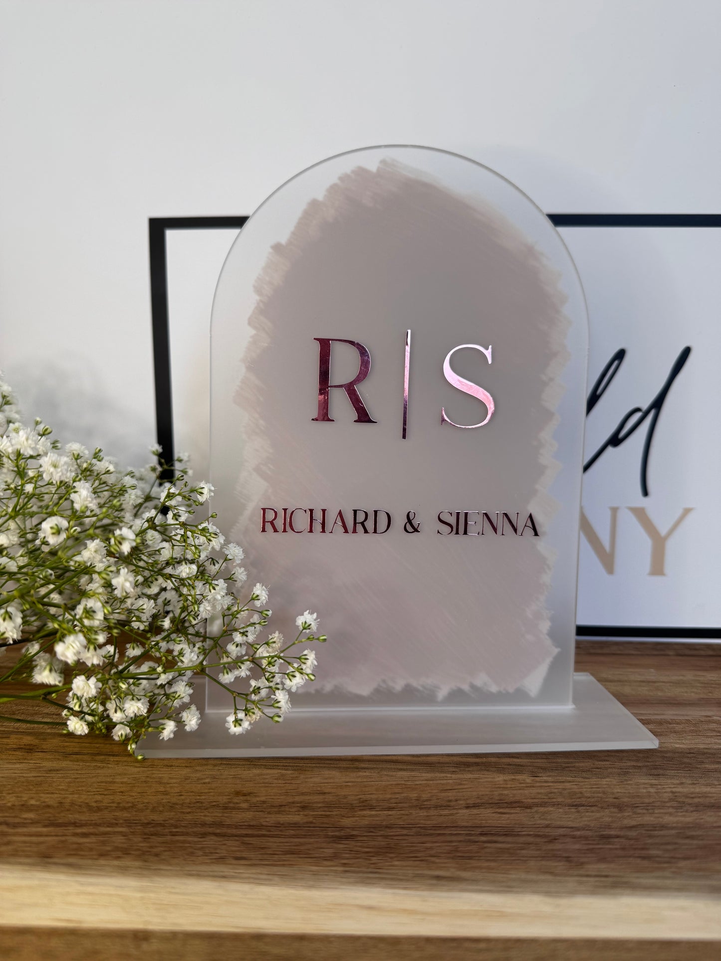 Wedding sign | Frosted Plaque | Handpainted