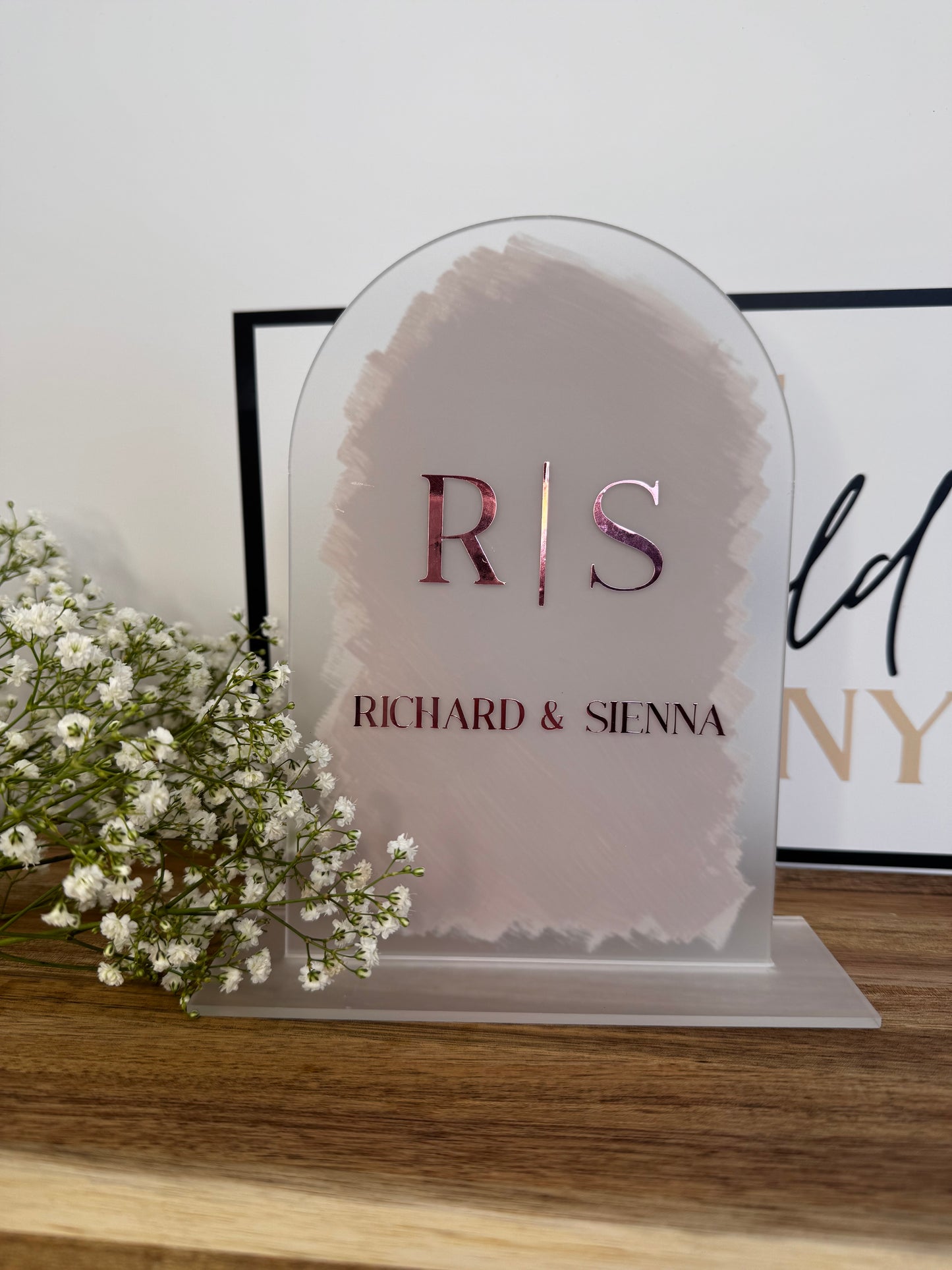Wedding sign | Frosted Plaque | Handpainted