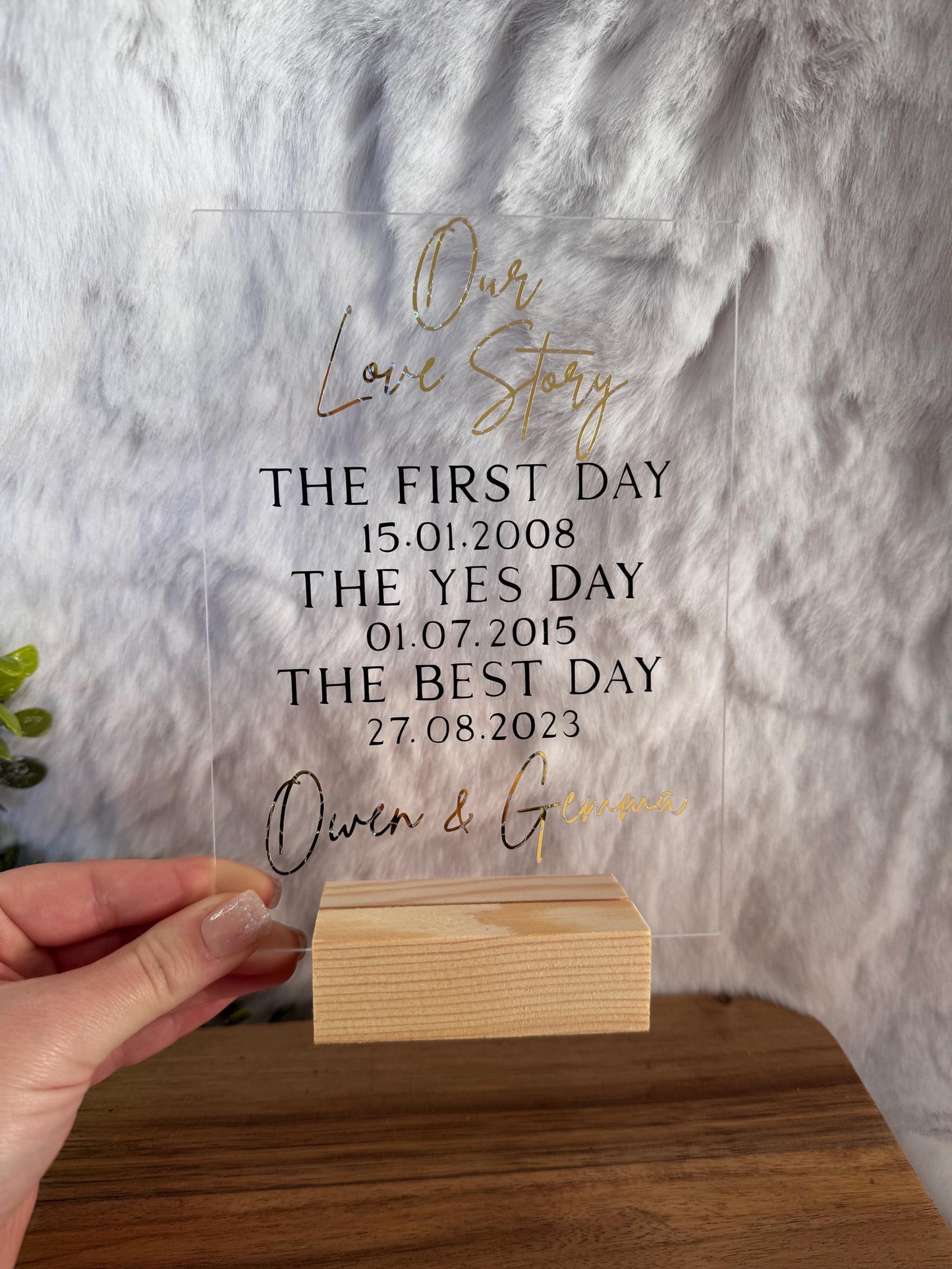 Personalised wedding gift | Acrylic plaque | Anniversary Gift