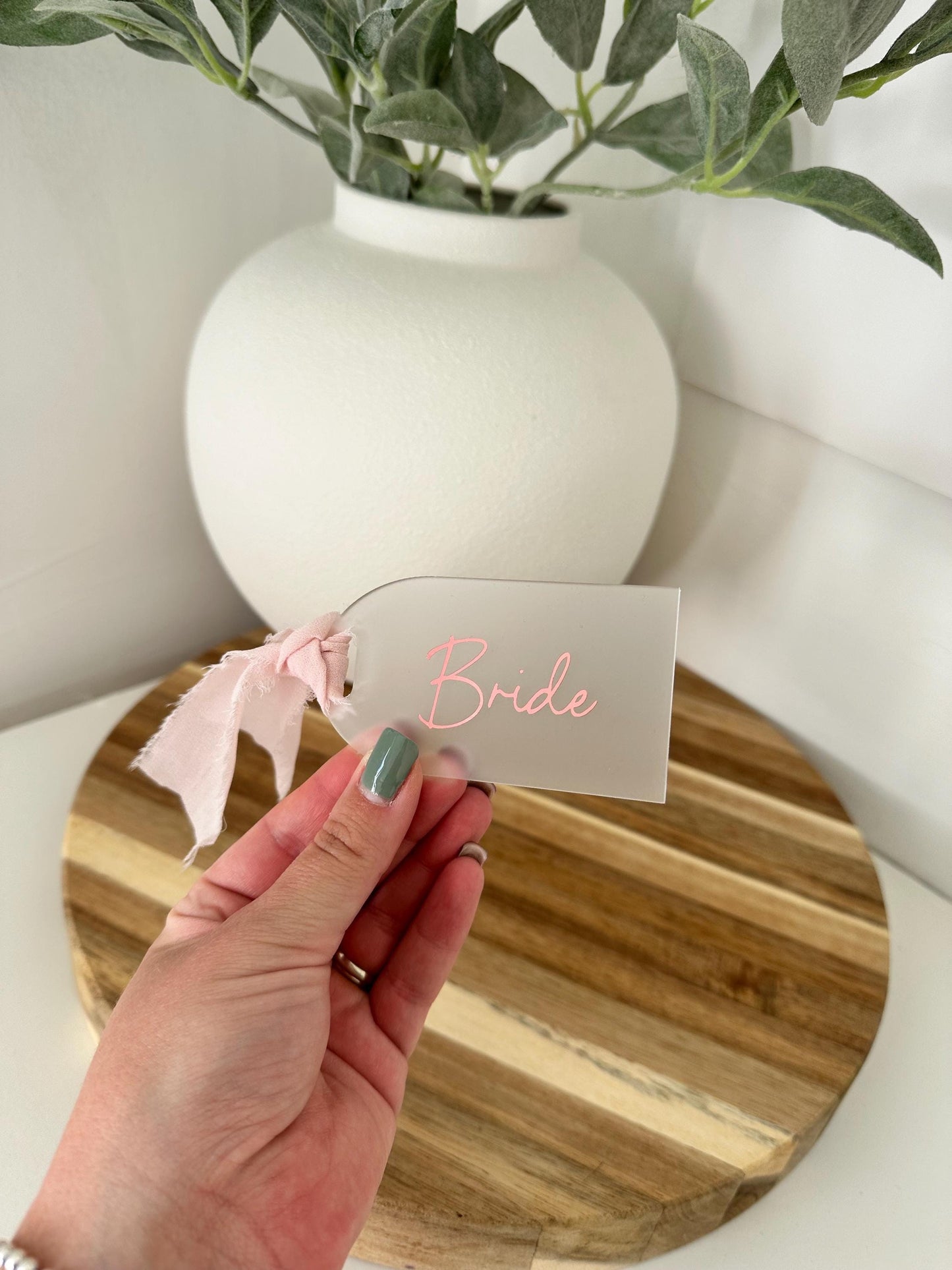 Wedding Table Name Place Cards / Acrylic Name Place Settings / Personalised Wedding Decor / Frosted Acrylic