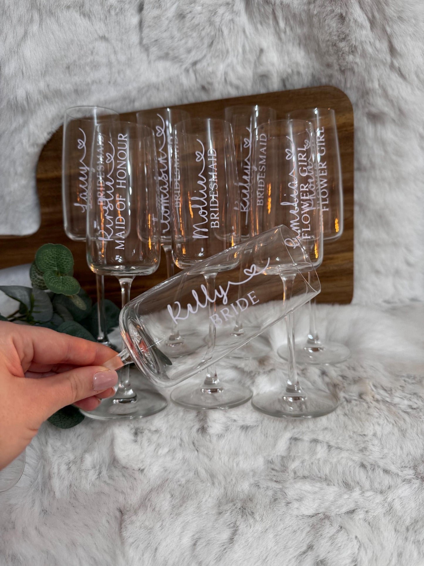 Wedding flutes, Personalised champagne flute, Wedding glasses