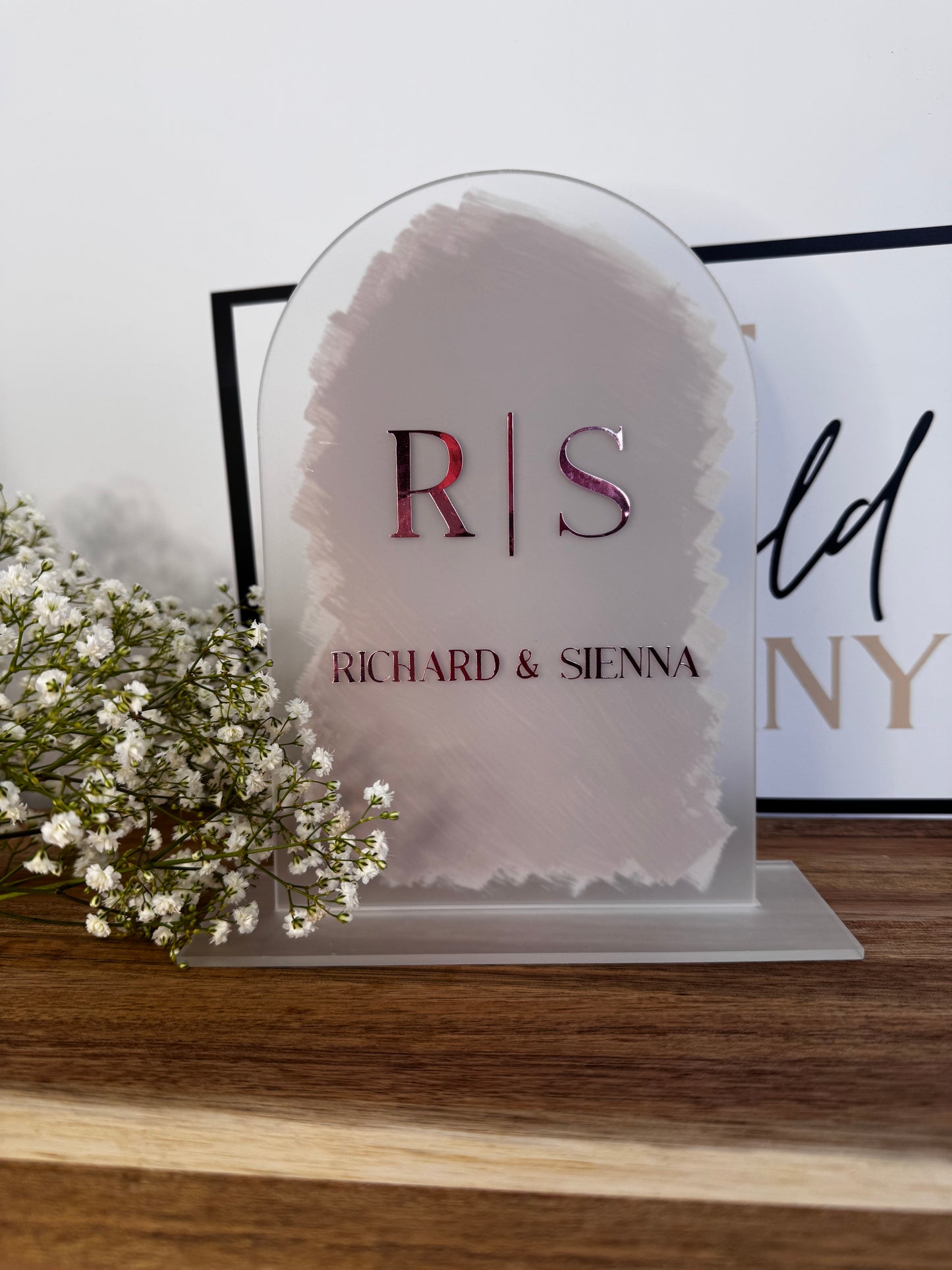 Wedding sign | Frosted Plaque | Handpainted