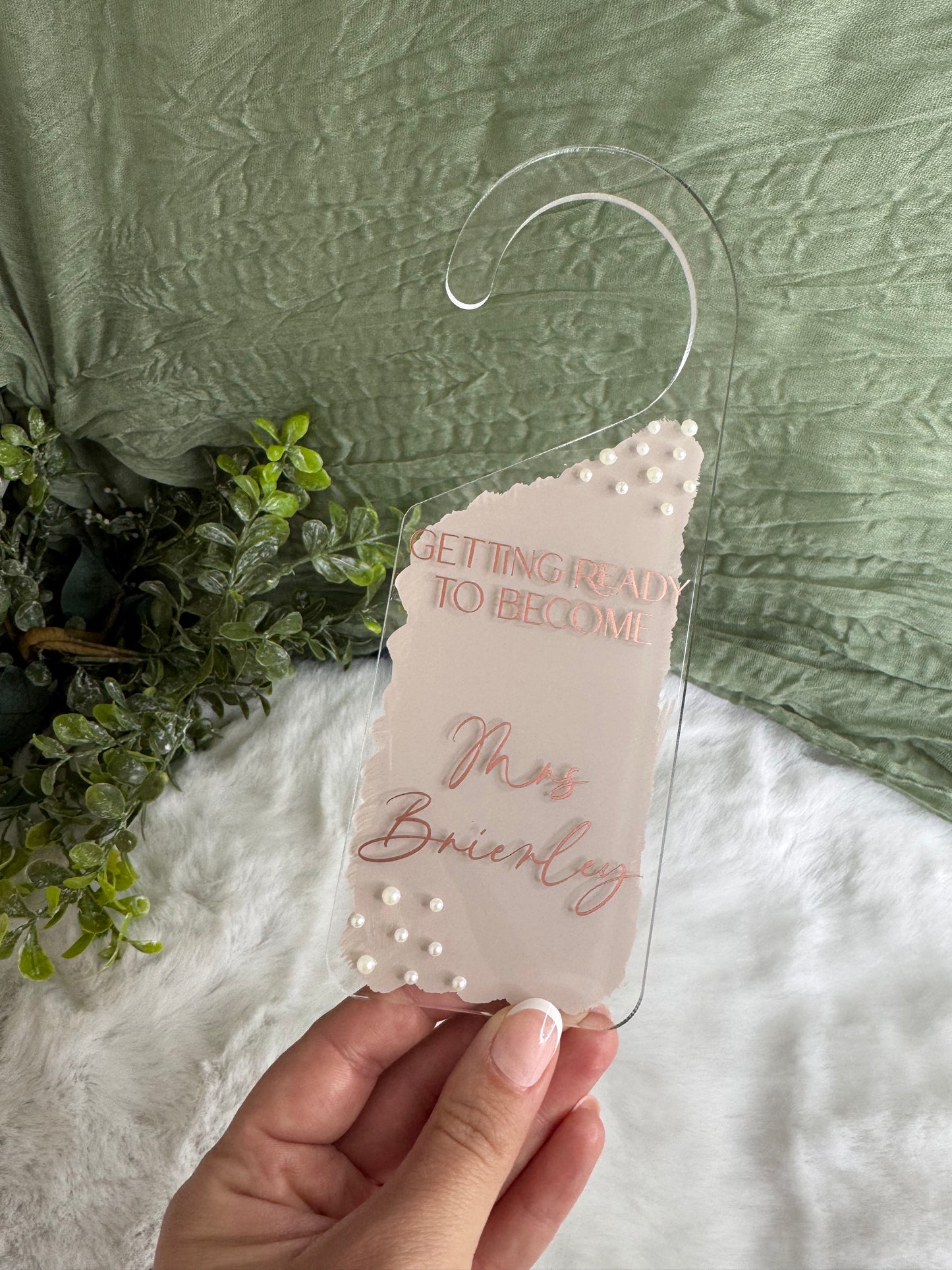 Getting ready bridal door hanger