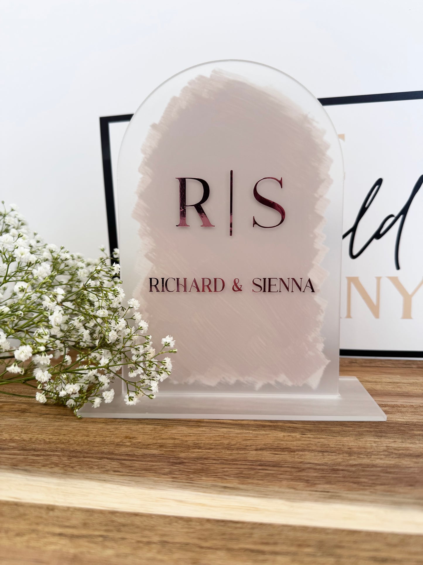 Wedding sign | Frosted Plaque | Handpainted