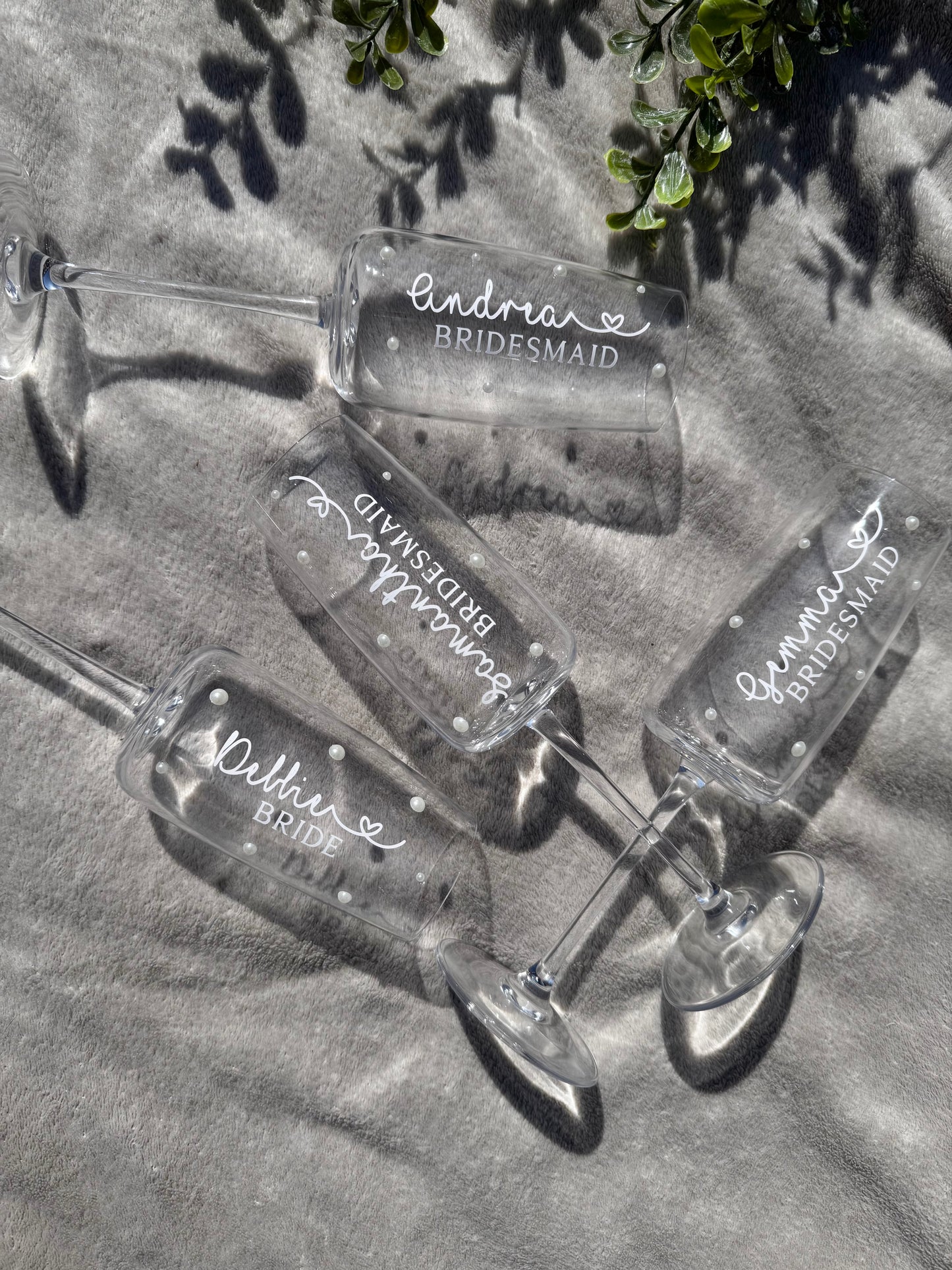 (Personalised Pearl Wedding Flute