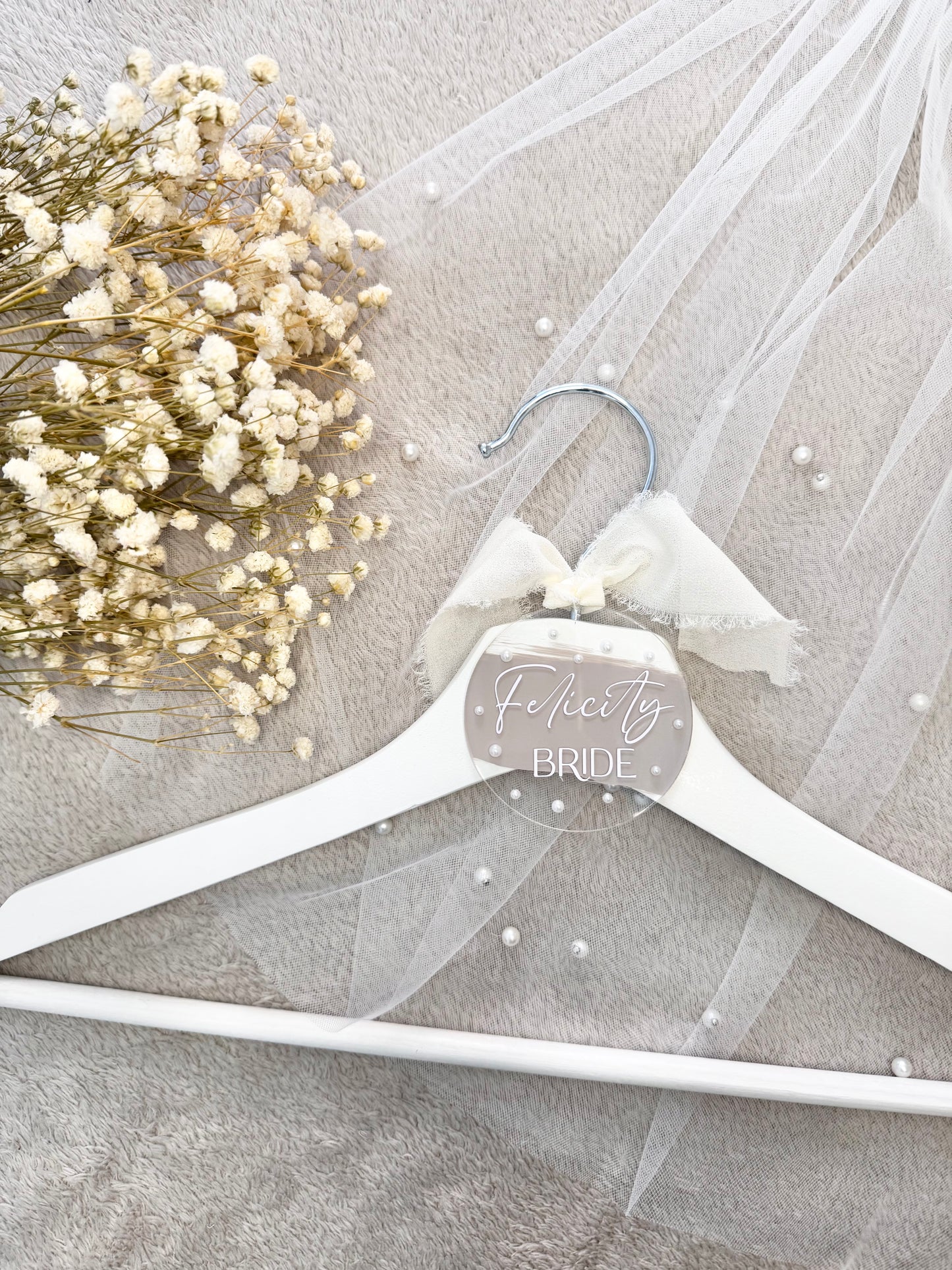Personalised wedding hanger tags