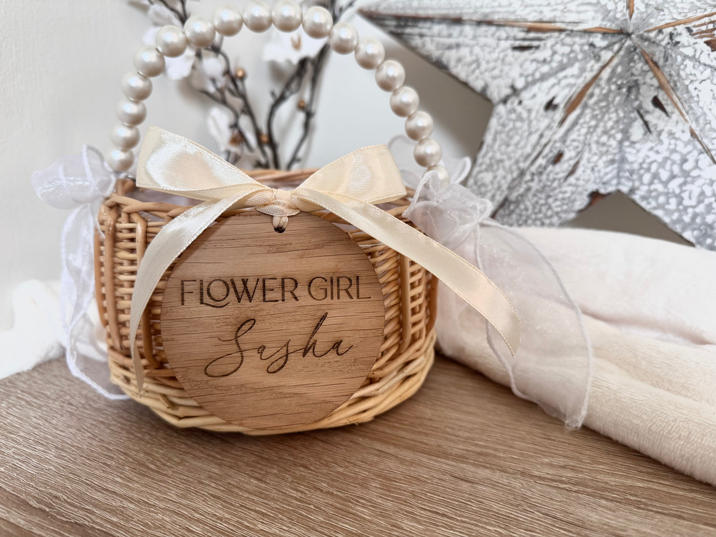 Flower girl basket - engraved