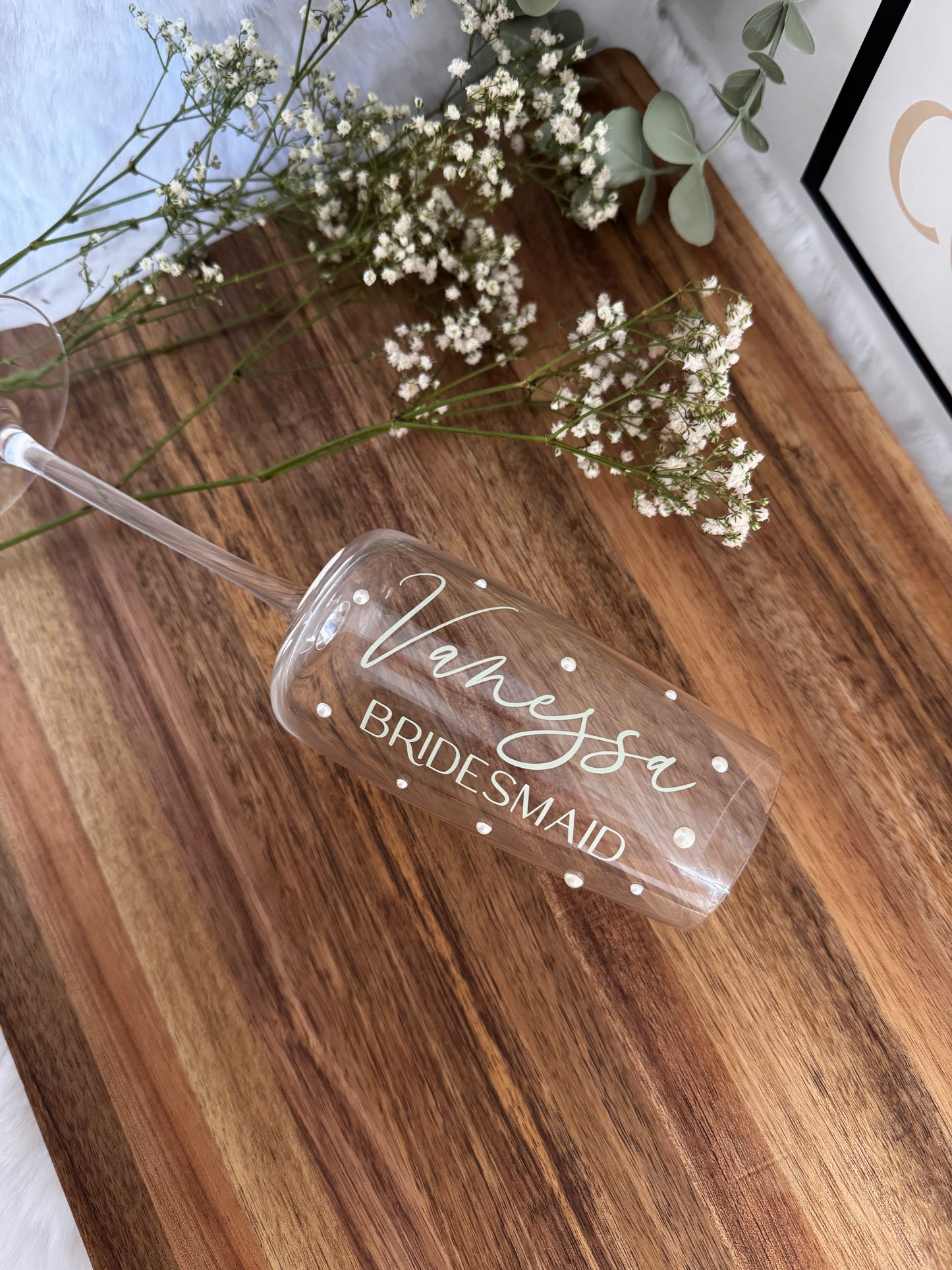 Personalised Pearl Wedding Flute