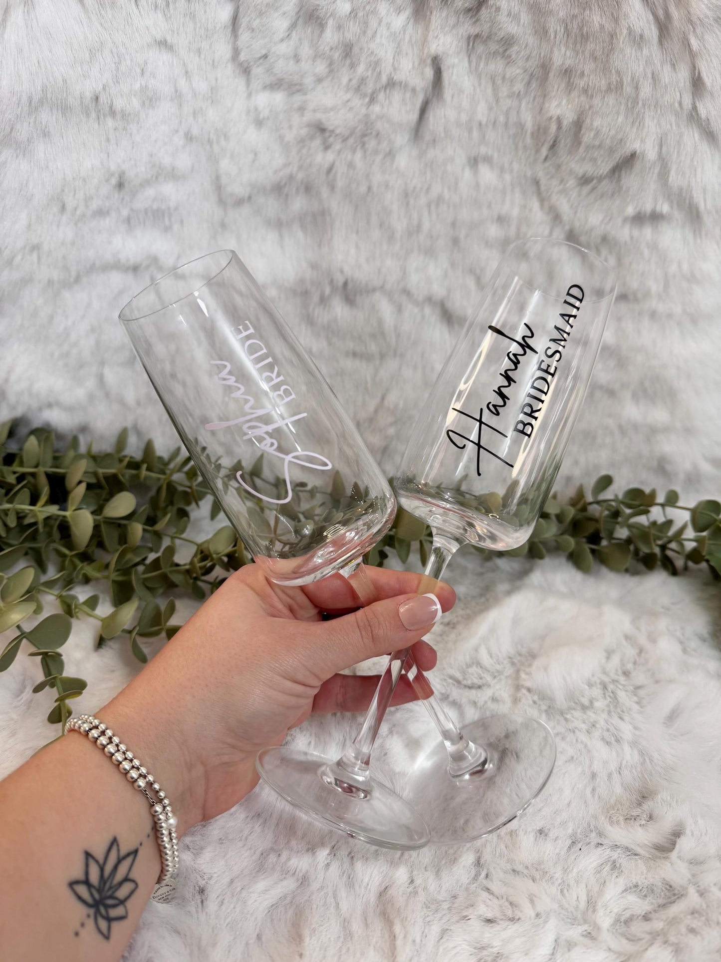 Wedding flutes, Personalised champagne flute, Wedding glasses