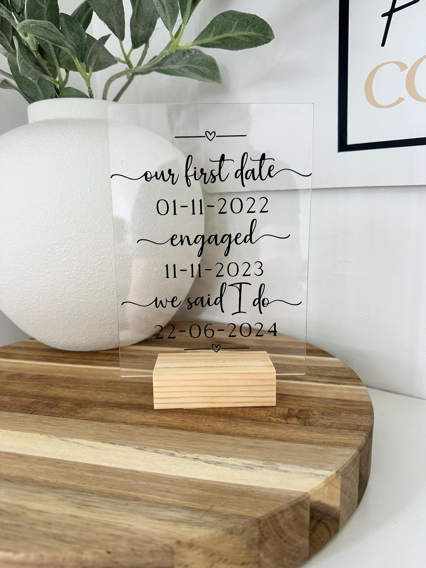 Personalised wedding gift | Acrylic plaque | Anniversary Gift