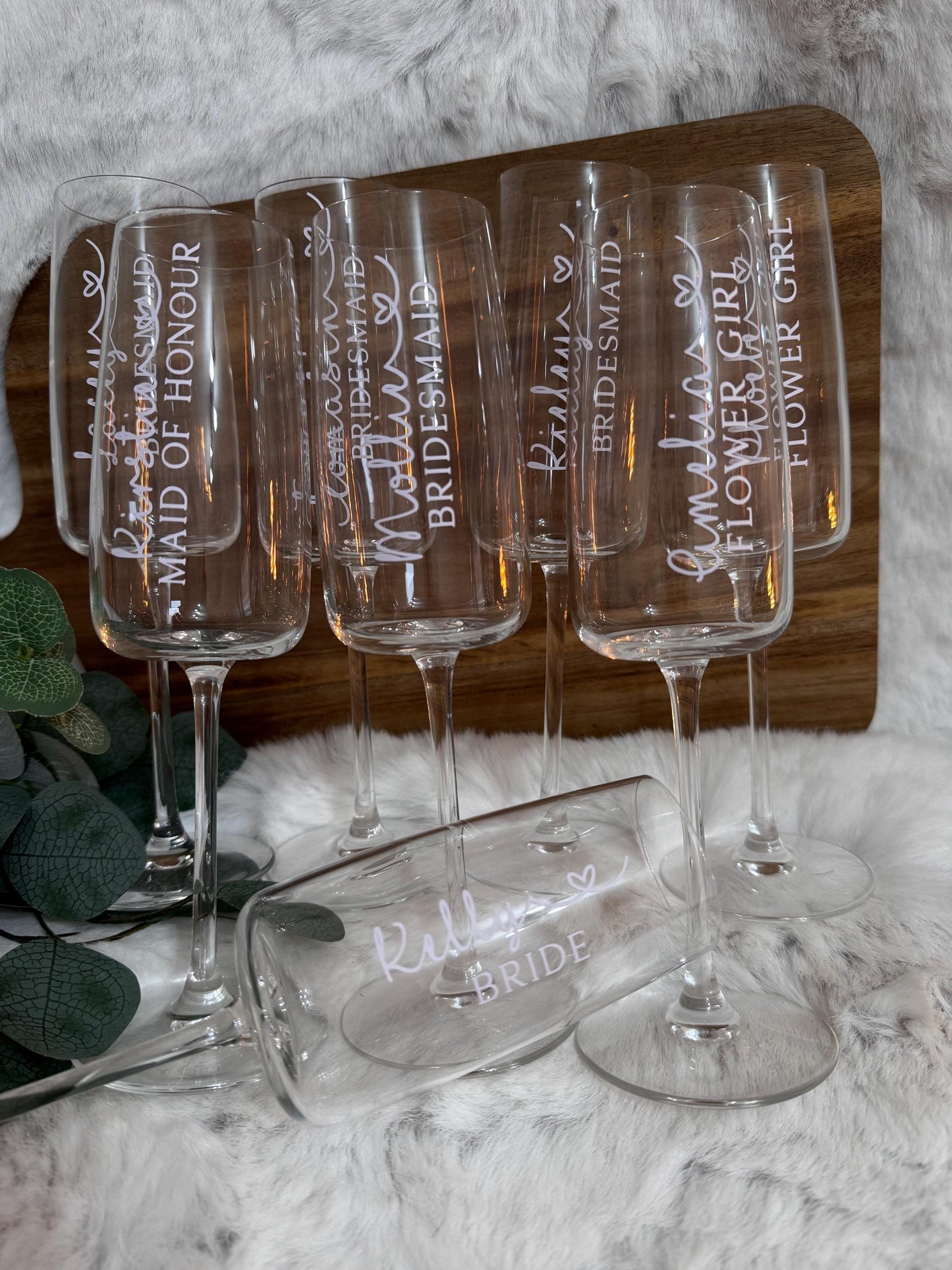 Wedding flutes, Personalised champagne flute, Wedding glasses
