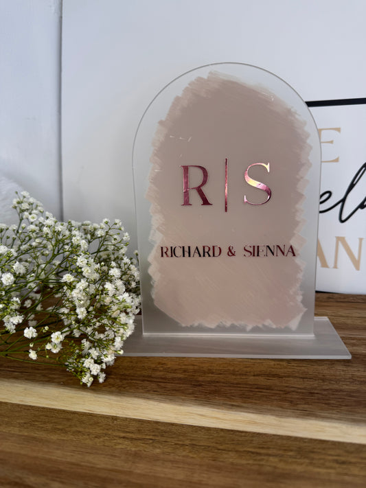 Wedding sign | Frosted Plaque | Handpainted