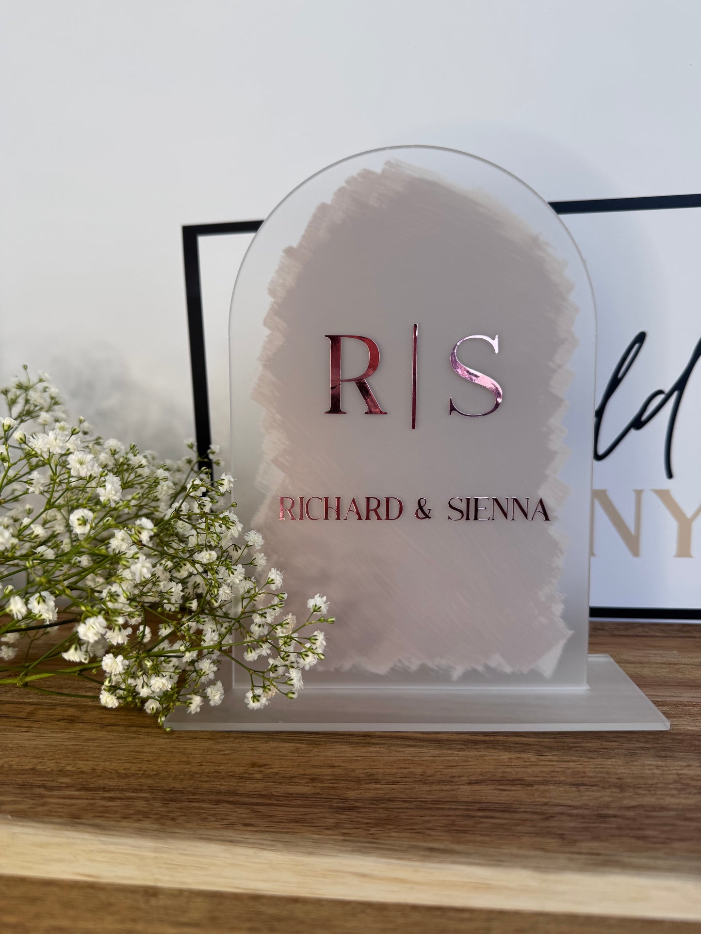 Wedding sign | Frosted Plaque | Handpainted