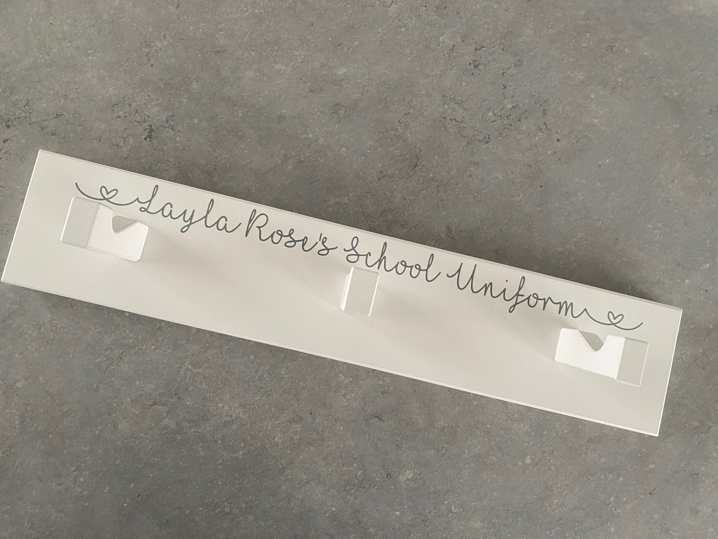 Personalised school uniform hook for children