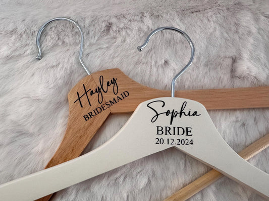 Personalised Bridal Hangers | Bridesmaid | Bride | Dress Hanger | Wedding Day | Hanger | Decal