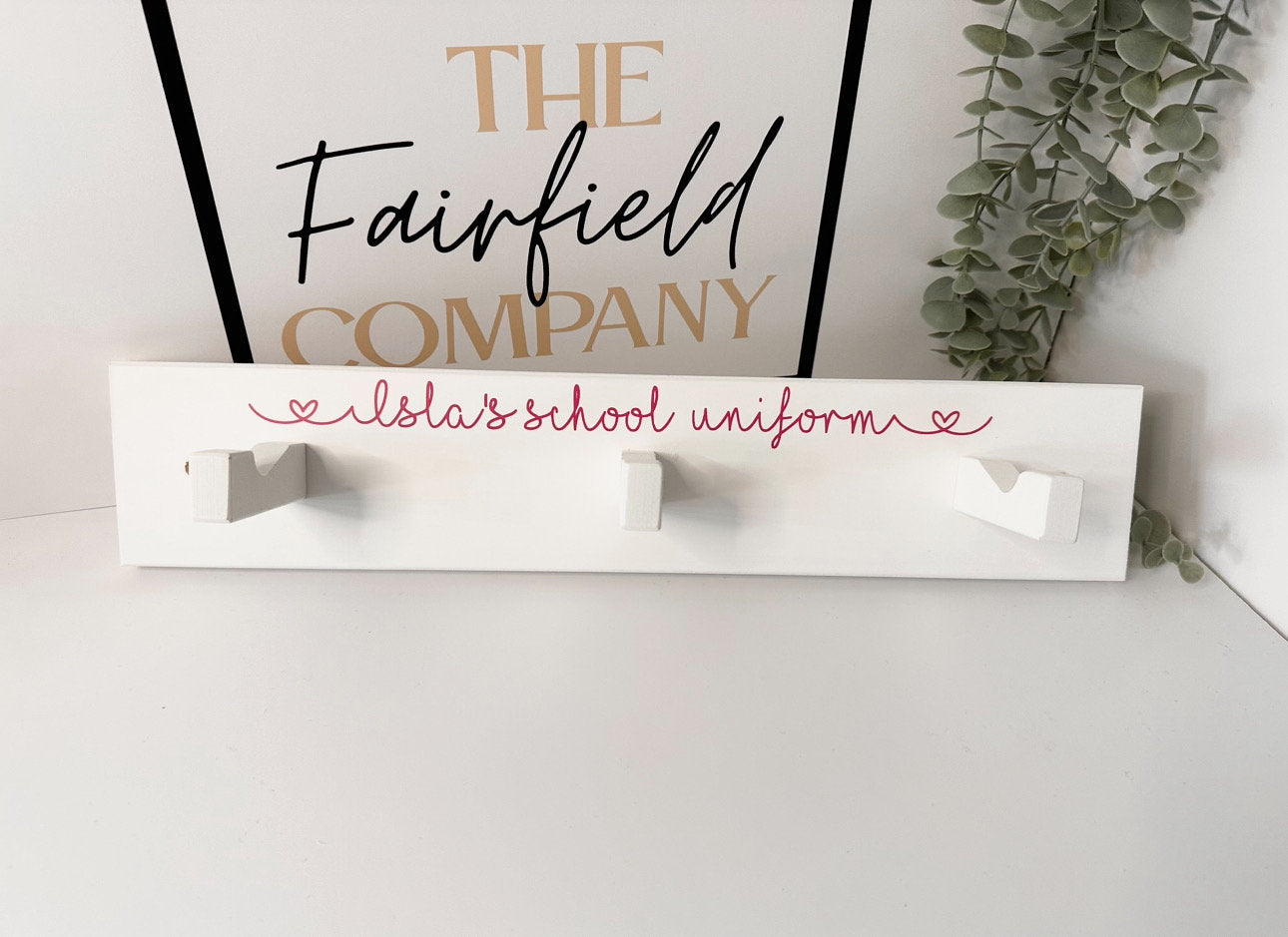 Personalised school uniform hook for children