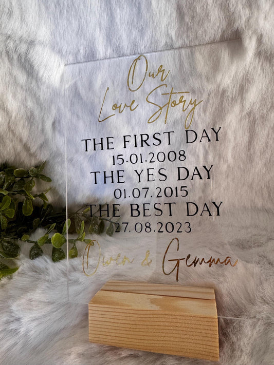 Personalised wedding gift | Acrylic plaque | Anniversary Gift