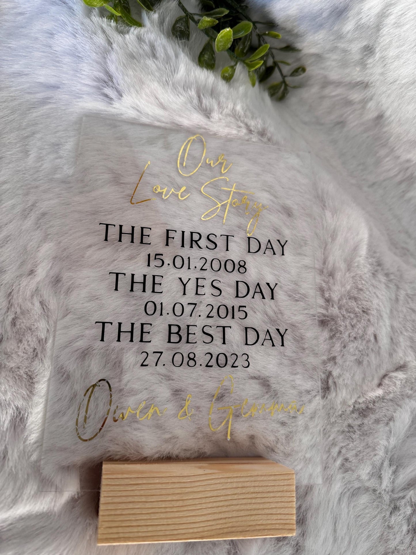 Personalised wedding gift | Acrylic plaque | Anniversary Gift