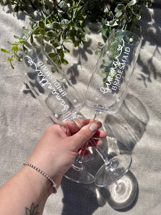 (Personalised Pearl Wedding Flute
