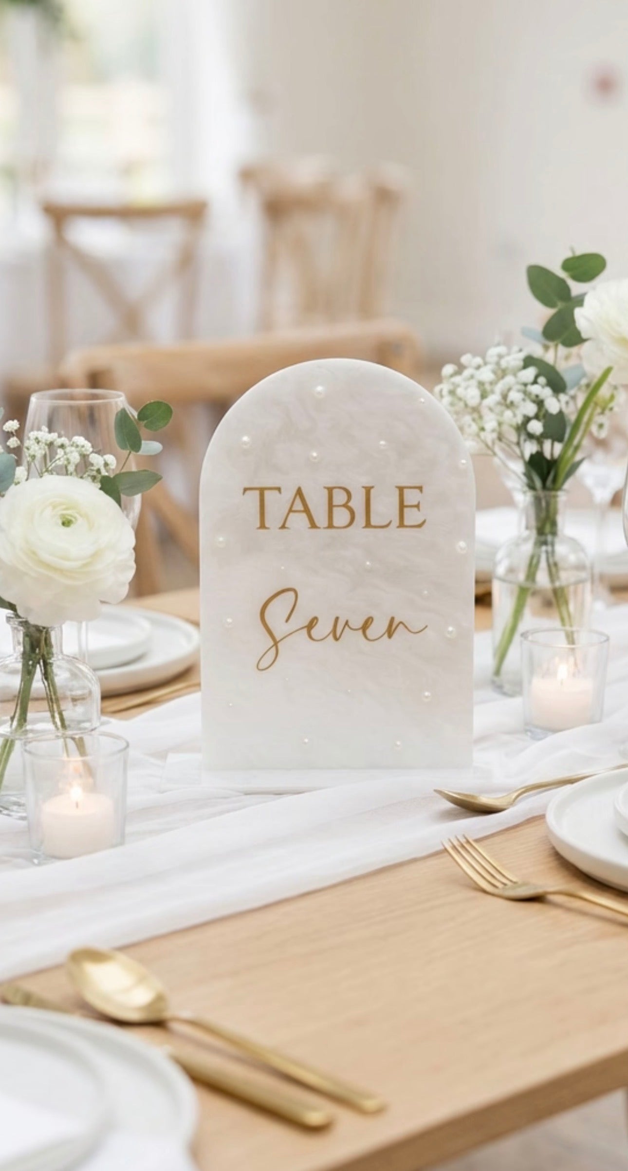 Marble pearl table numbers