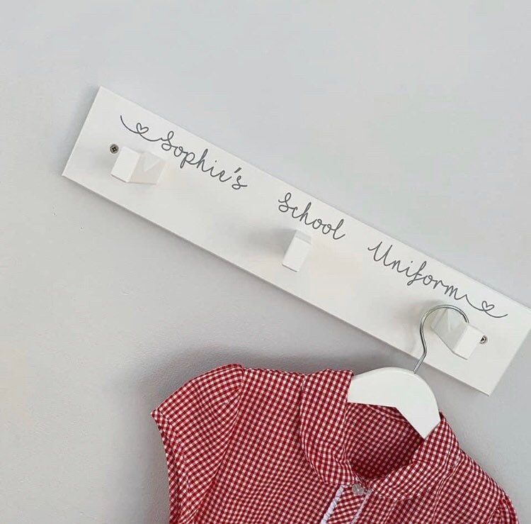 Personalised school uniform hook for children