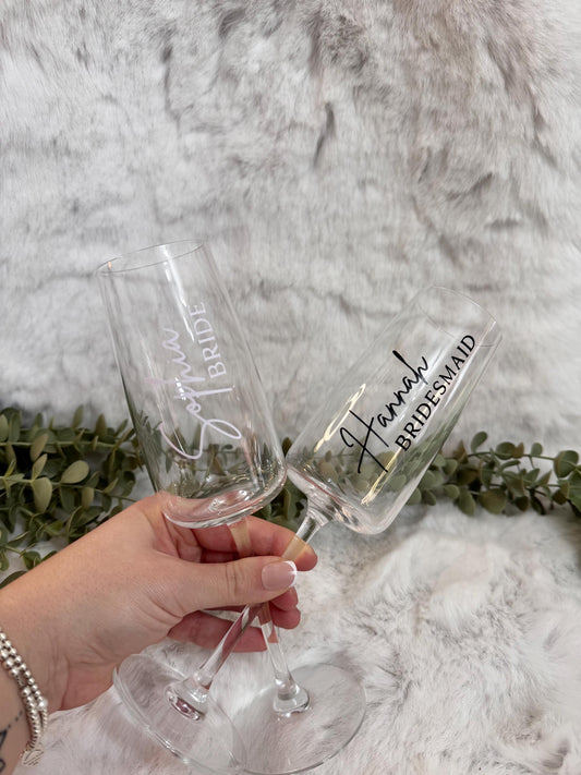 Wedding flutes, Personalised champagne flute, Wedding glasses