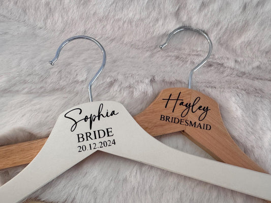 Personalised Bridal Hangers | Bridesmaid | Bride | Dress Hanger | Wedding Day | Hanger | Decal