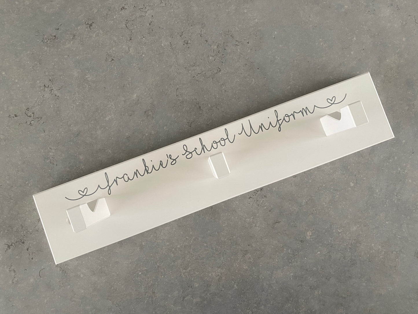 Personalised school uniform hook for children