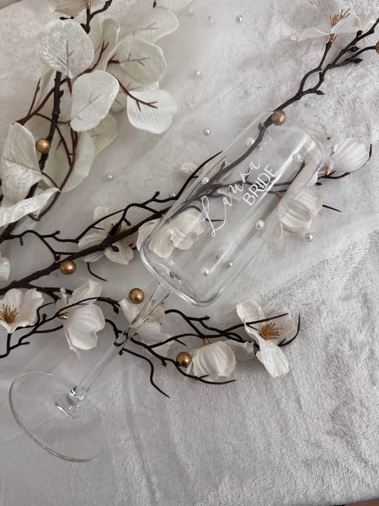 Personalised Pearl Wedding Flute