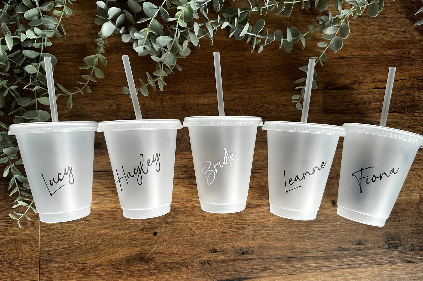 Personalised cold cups | With lid and straw | Bridal party | Hen do | Bridal Package