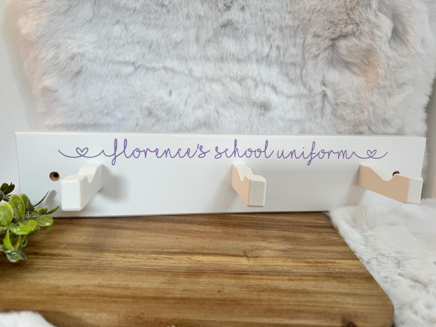 Personalised school uniform hook for children