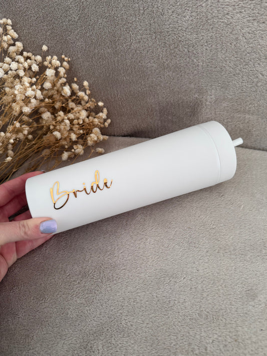 Skinny white cold cup