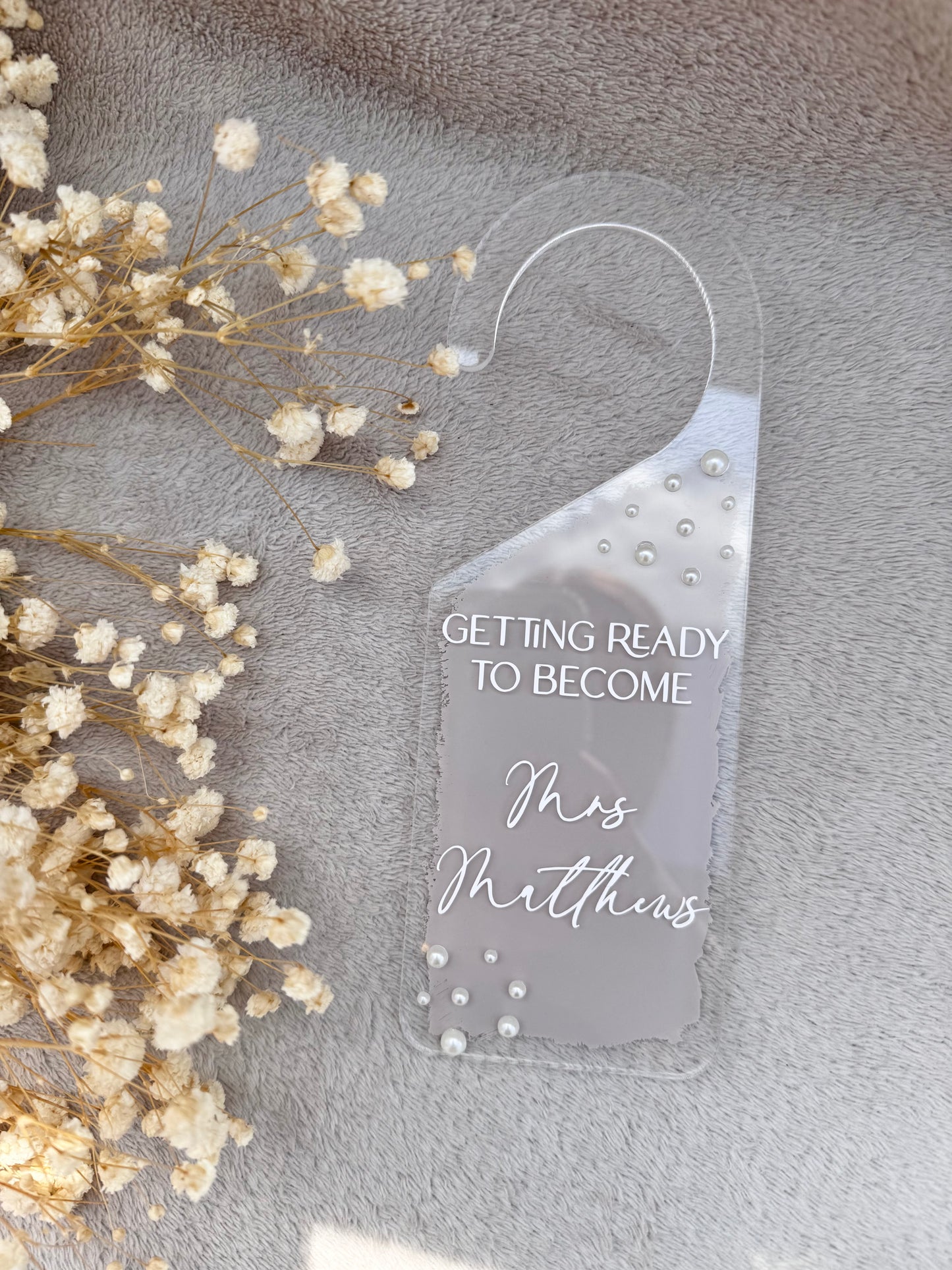 Getting ready bridal door hanger
