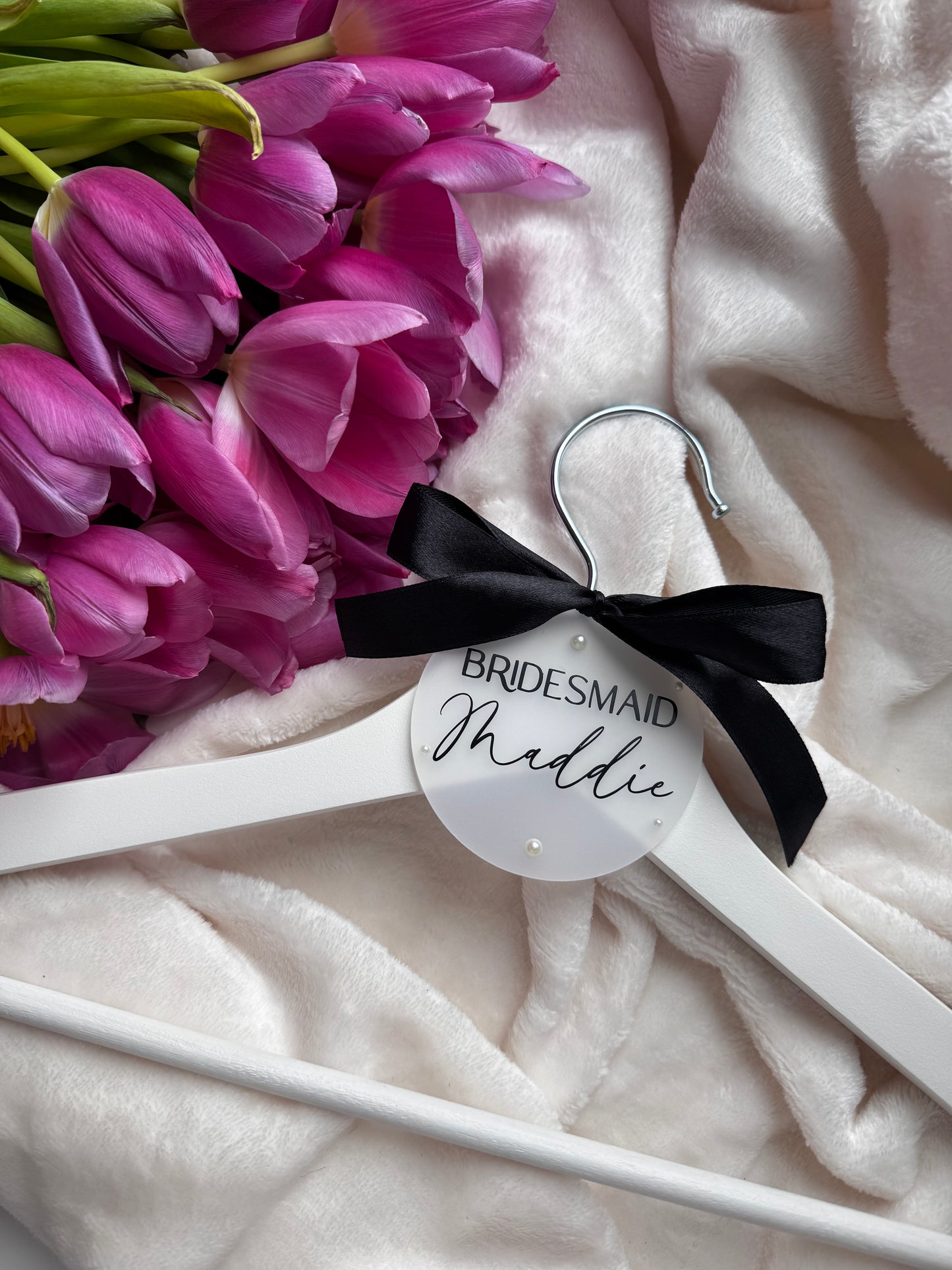 Personalised wedding hanger tags