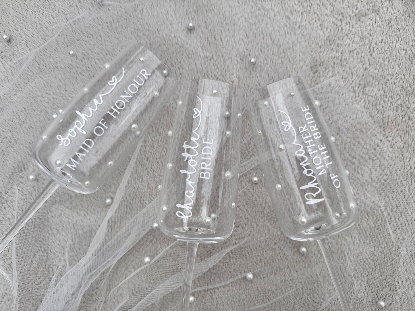 (Personalised Pearl Wedding Flute
