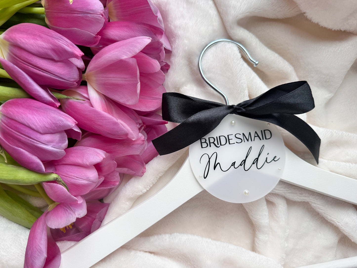 Personalised wedding hanger tags