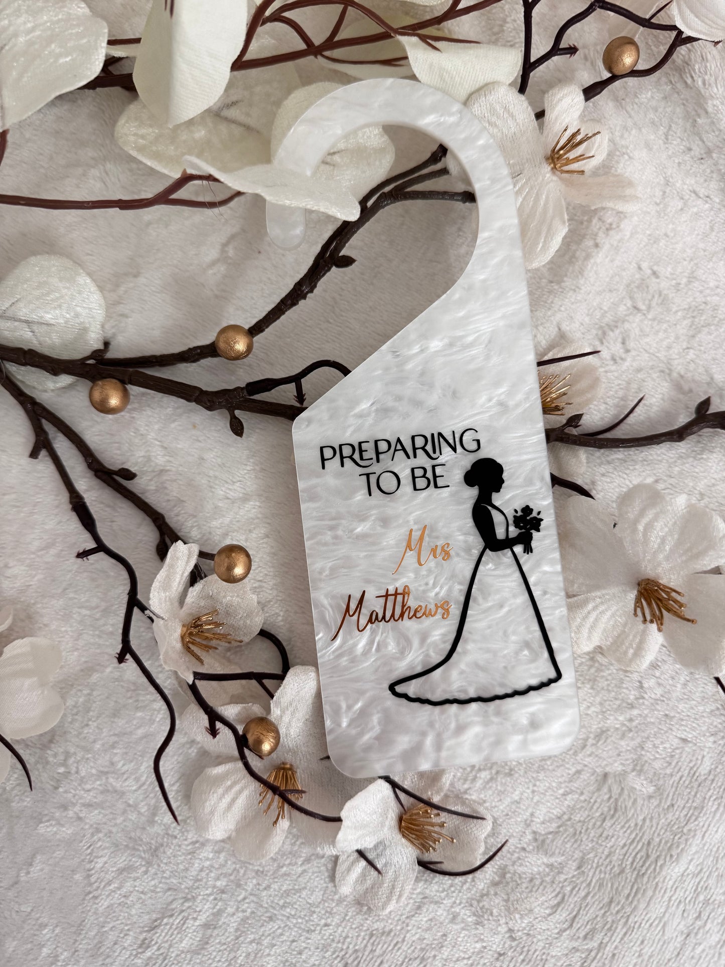 Marble bridal door hanger
