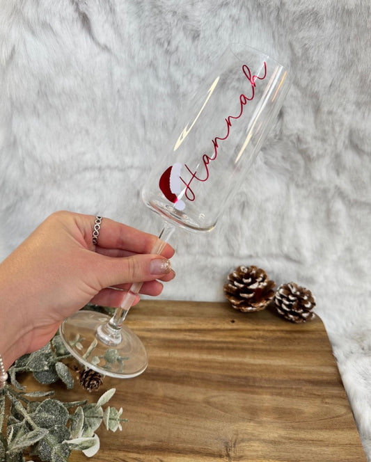 Christmas champagne flute/ decal