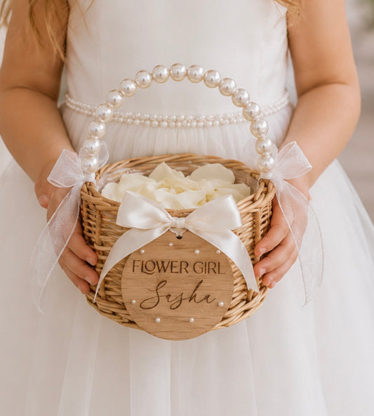 Flower girl basket - engraved