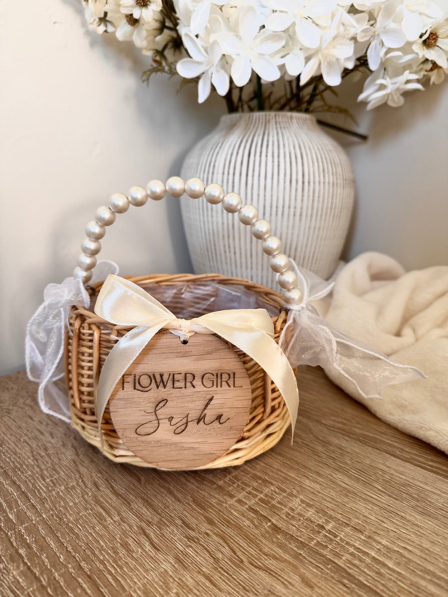 Flower girl basket - engraved