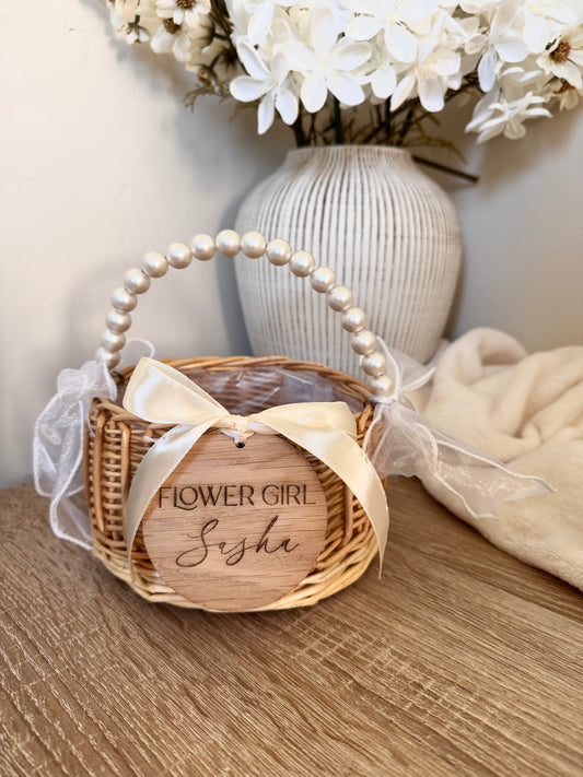 Flower girl basket - engraved