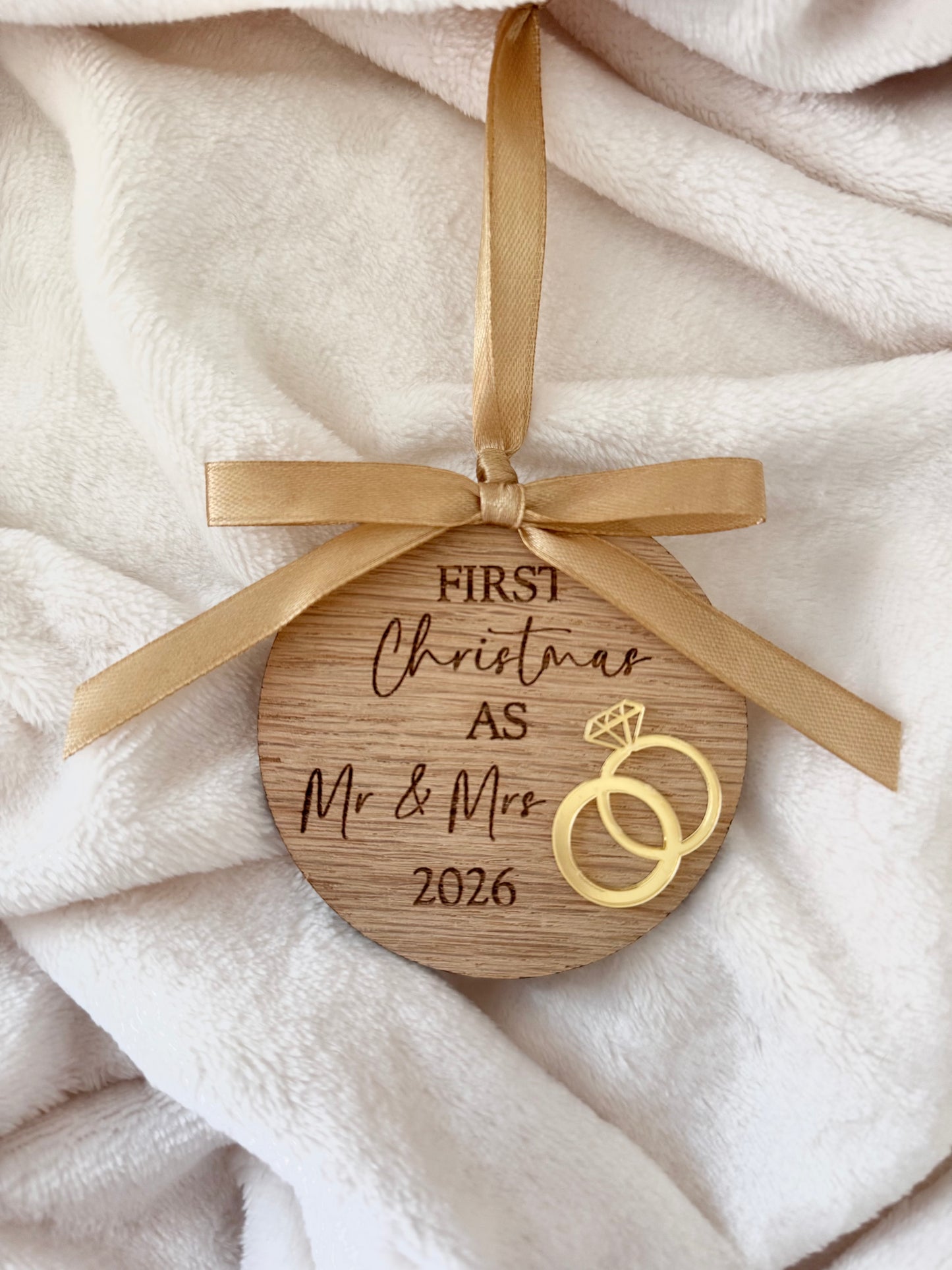 Engraved First Christmas Bauble Rings