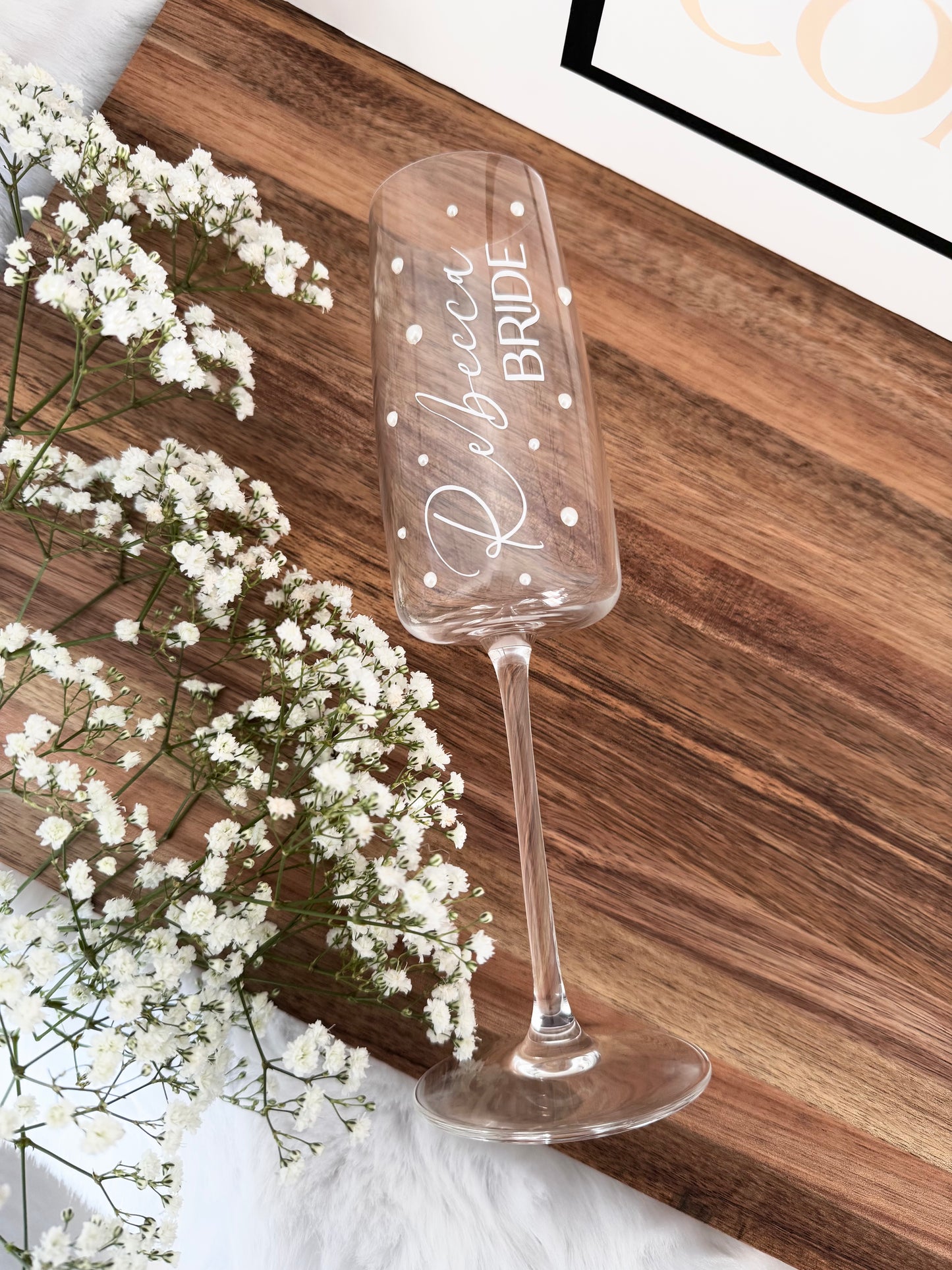 Personalised Pearl Wedding Flute