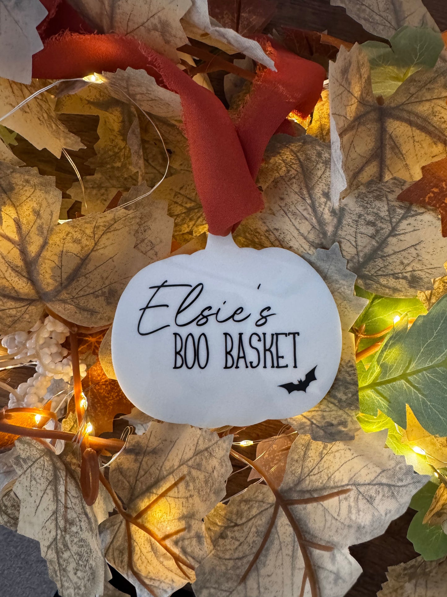 Hanging boo basket tag