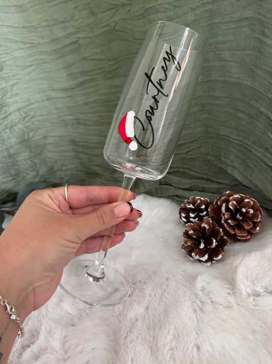 Christmas champagne flute/ decal