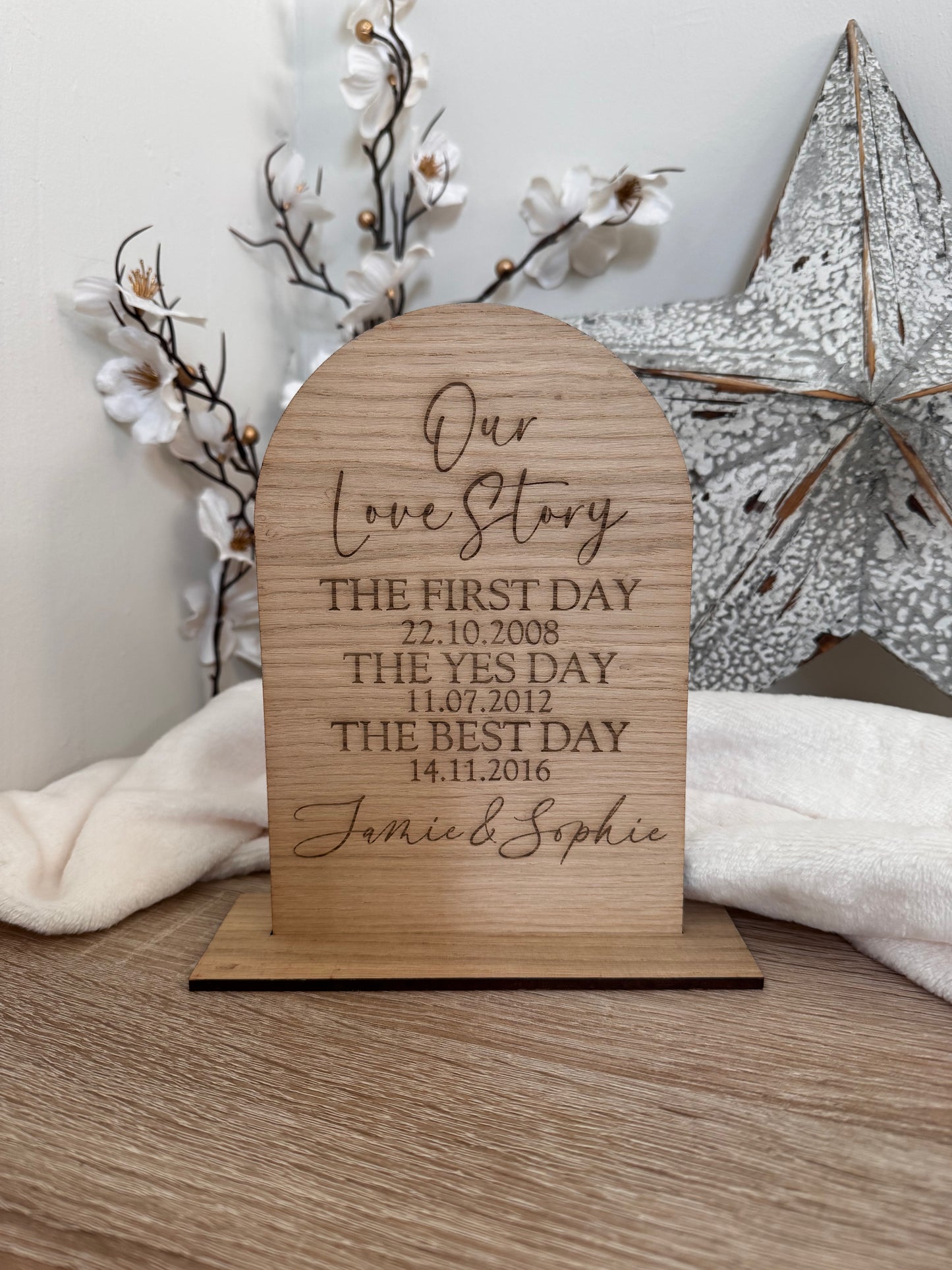 Our Love Story Plaque - Engraved