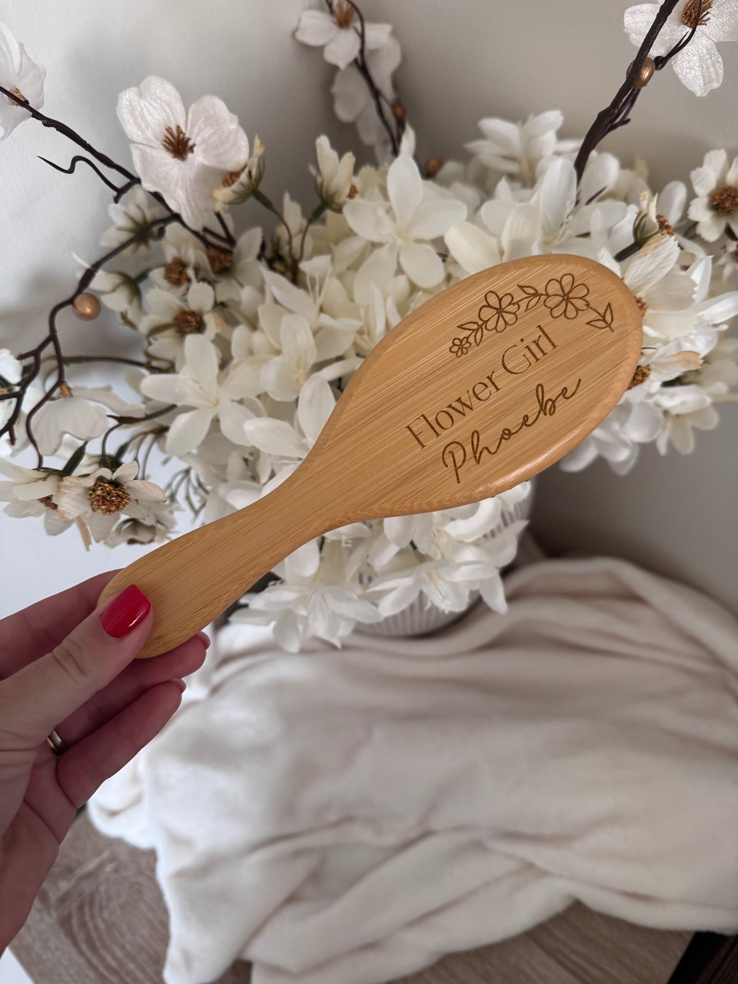 Flower girl hair brush